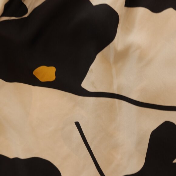 ALYSI 100% silk skirt floral beige black ITALY print fun vacation beachy design - Picture 3 of 9